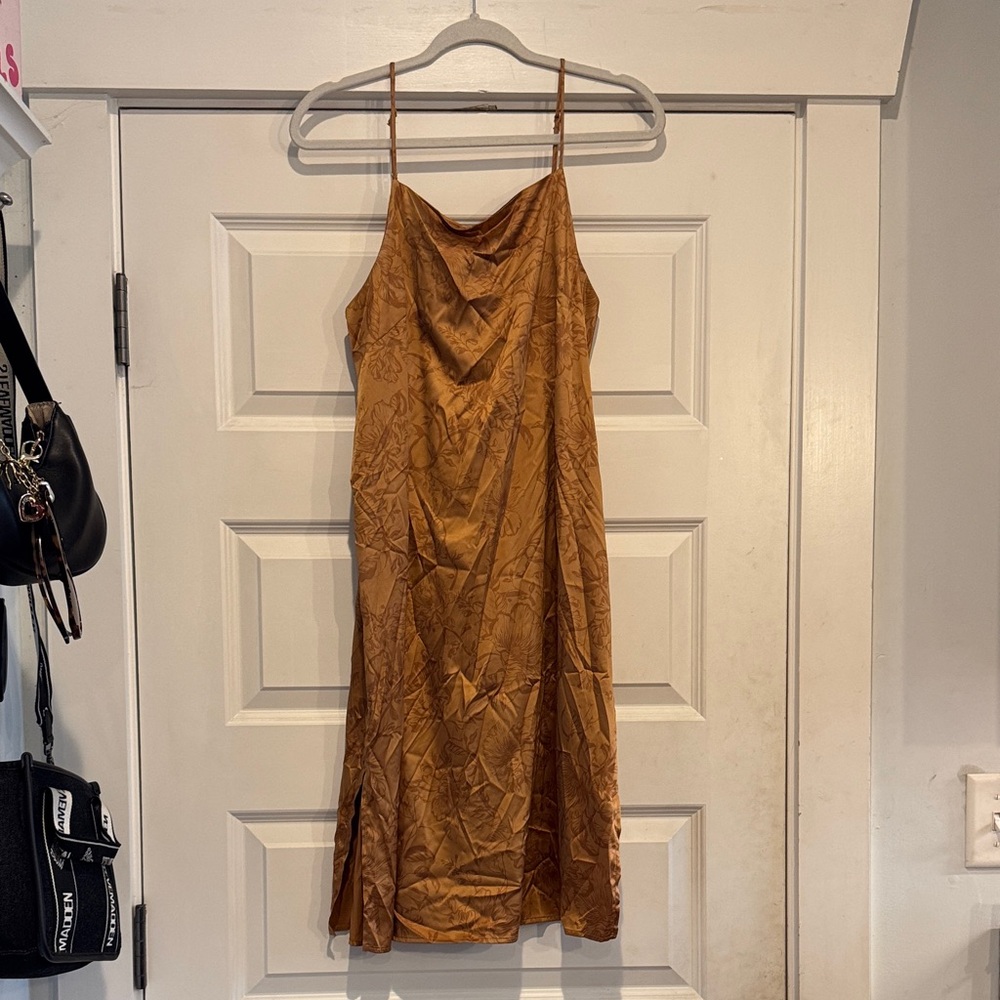Elegant Brown Slip Dress